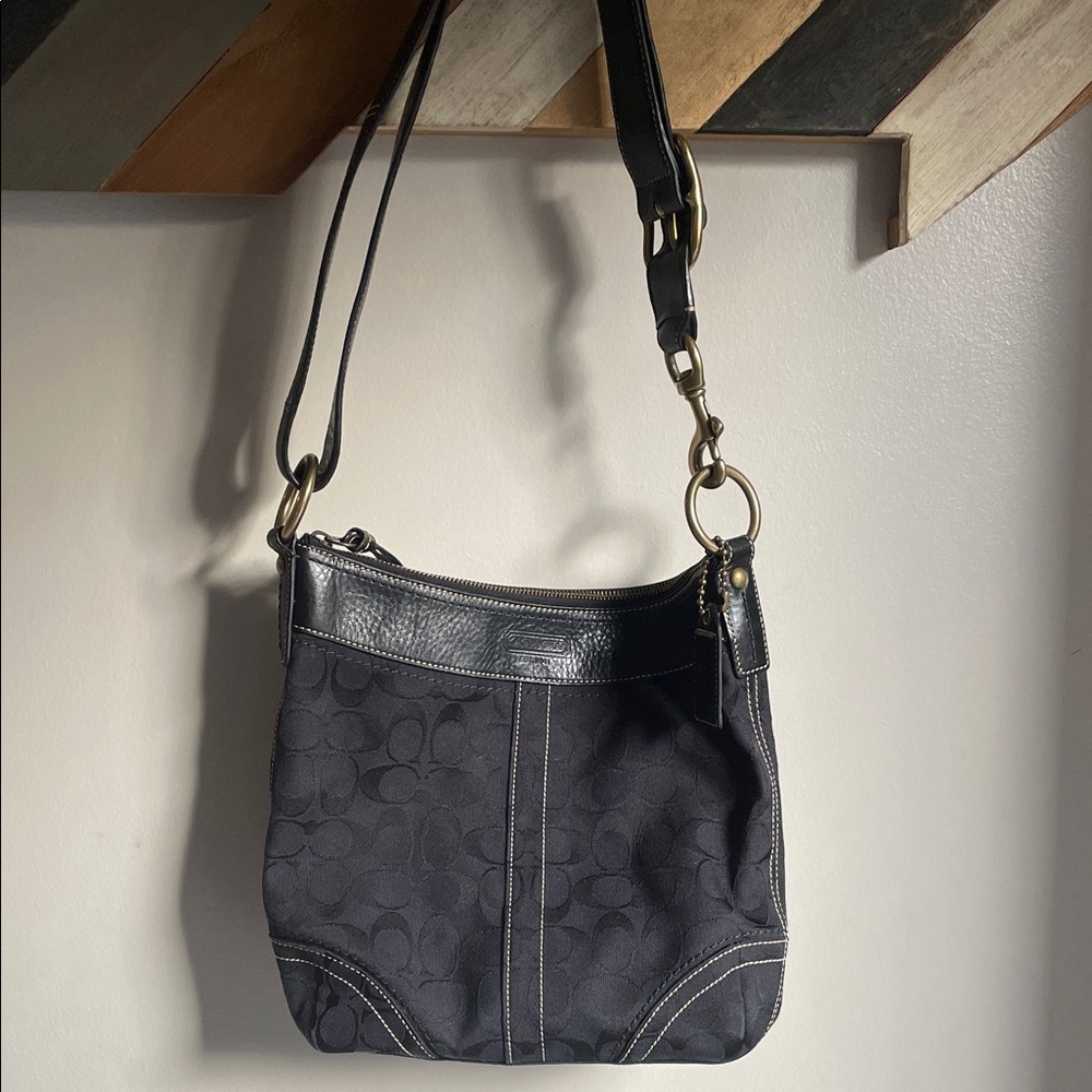 Coach Black Signature Shoulder Bag